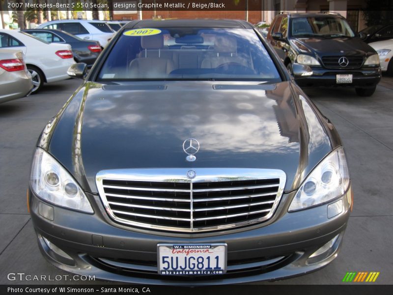 designo Graphite Metallic / Beige/Black 2007 Mercedes-Benz S 550 Sedan