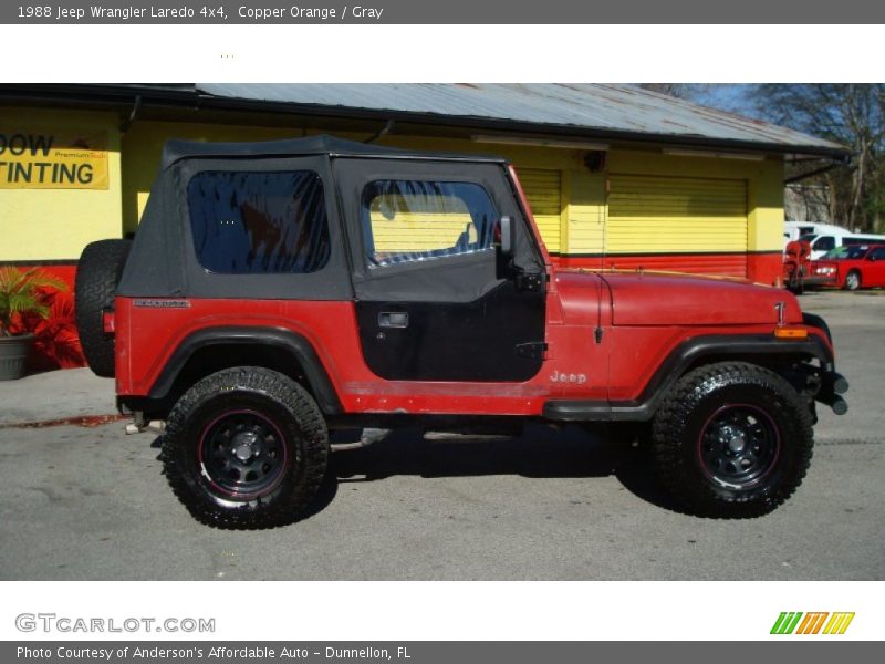 Copper Orange / Gray 1988 Jeep Wrangler Laredo 4x4