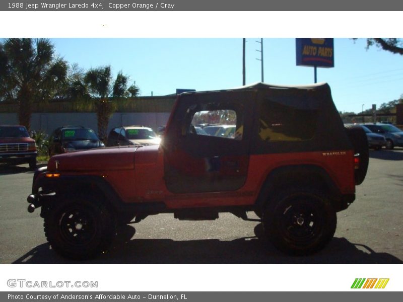 Copper Orange / Gray 1988 Jeep Wrangler Laredo 4x4