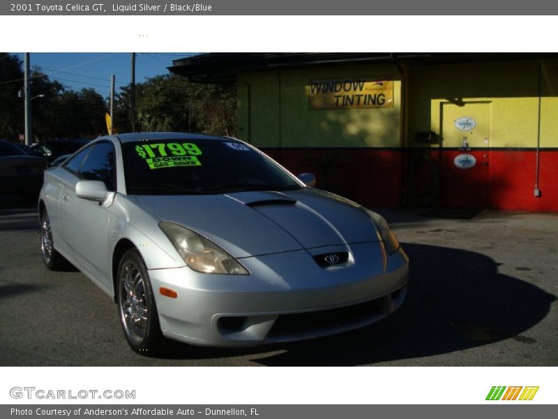 Liquid Silver / Black/Blue 2001 Toyota Celica GT