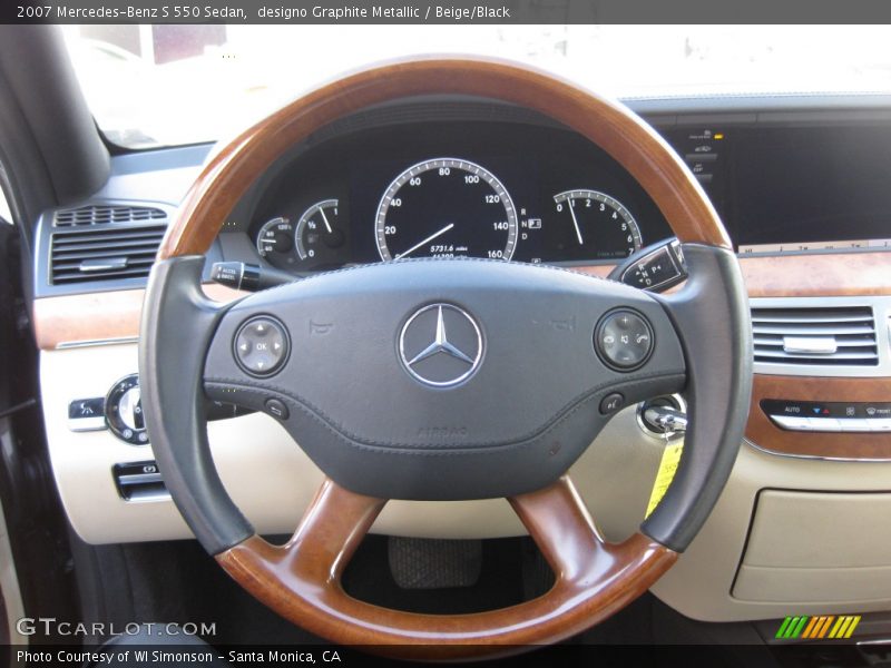 designo Graphite Metallic / Beige/Black 2007 Mercedes-Benz S 550 Sedan