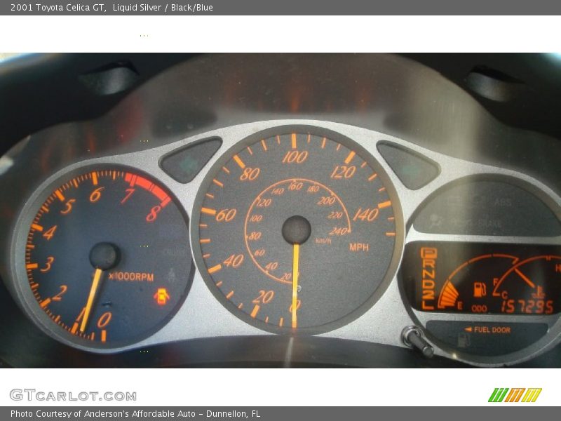 Liquid Silver / Black/Blue 2001 Toyota Celica GT