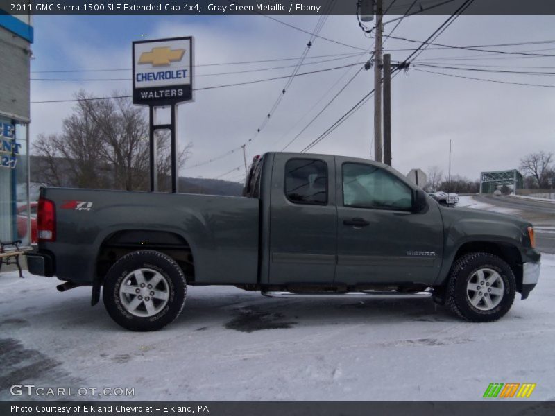 Gray Green Metallic / Ebony 2011 GMC Sierra 1500 SLE Extended Cab 4x4