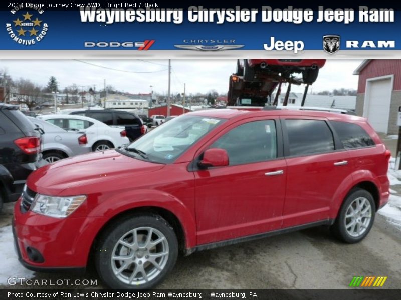 Bright Red / Black 2013 Dodge Journey Crew AWD