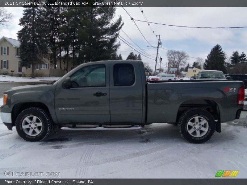 Gray Green Metallic / Ebony 2011 GMC Sierra 1500 SLE Extended Cab 4x4