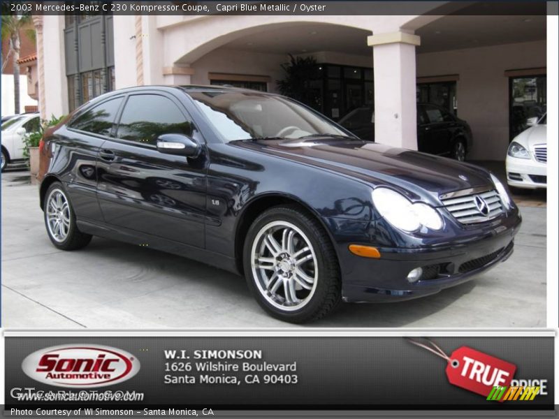 Capri Blue Metallic / Oyster 2003 Mercedes-Benz C 230 Kompressor Coupe