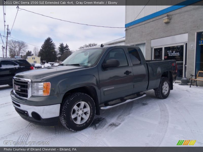 Gray Green Metallic / Ebony 2011 GMC Sierra 1500 SLE Extended Cab 4x4