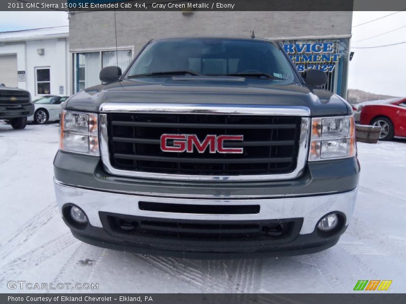 Gray Green Metallic / Ebony 2011 GMC Sierra 1500 SLE Extended Cab 4x4
