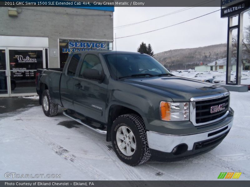 Gray Green Metallic / Ebony 2011 GMC Sierra 1500 SLE Extended Cab 4x4