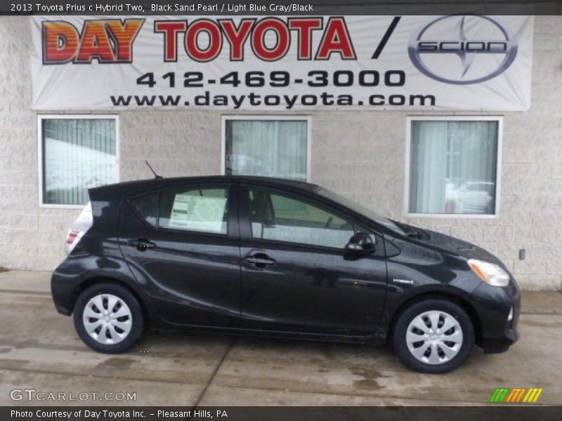 Black Sand Pearl / Light Blue Gray/Black 2013 Toyota Prius c Hybrid Two