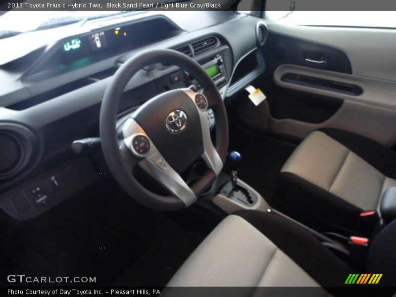 Black Sand Pearl / Light Blue Gray/Black 2013 Toyota Prius c Hybrid Two