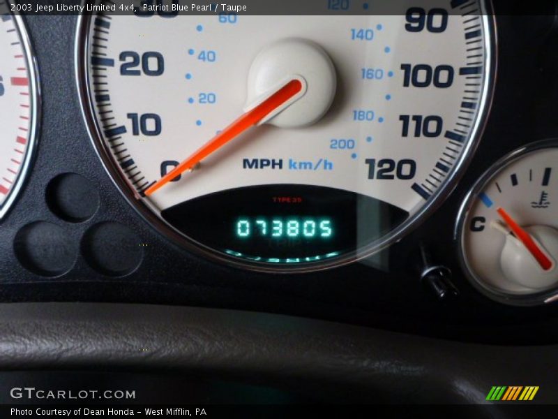 Patriot Blue Pearl / Taupe 2003 Jeep Liberty Limited 4x4