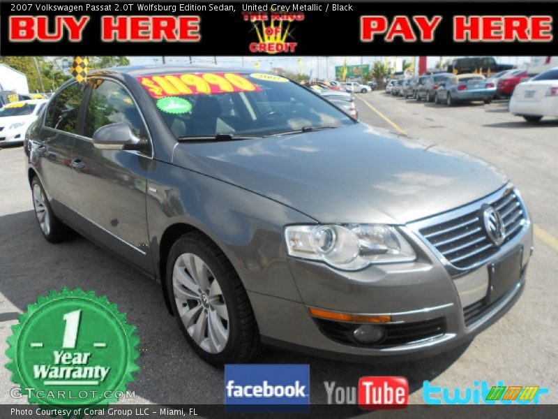 United Grey Metallic / Black 2007 Volkswagen Passat 2.0T Wolfsburg Edition Sedan