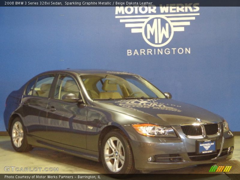 Sparkling Graphite Metallic / Beige Dakota Leather 2008 BMW 3 Series 328xi Sedan