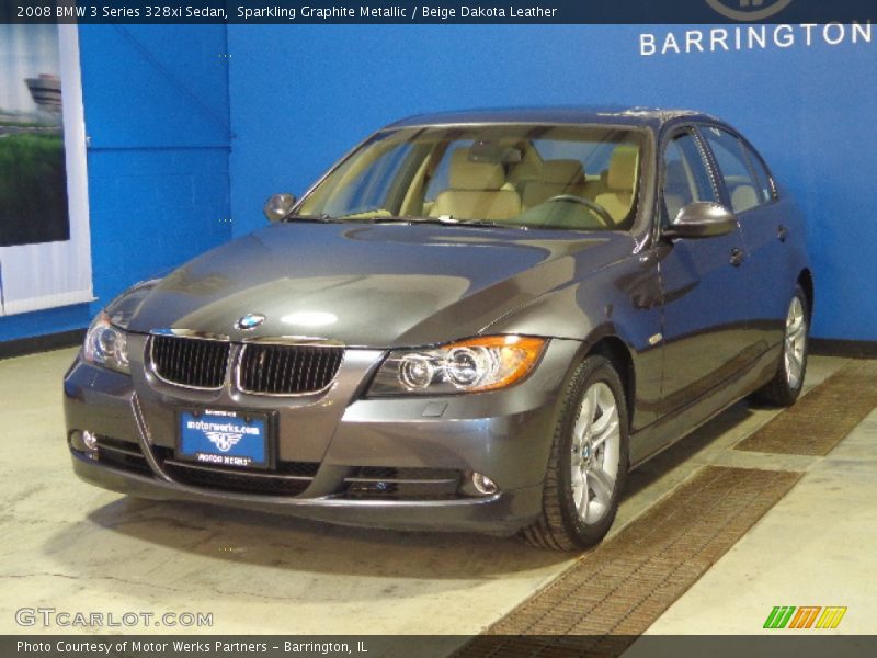 Sparkling Graphite Metallic / Beige Dakota Leather 2008 BMW 3 Series 328xi Sedan