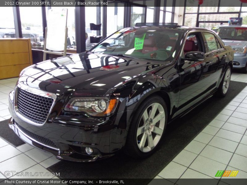 Gloss Black / Black/Radar Red 2012 Chrysler 300 SRT8