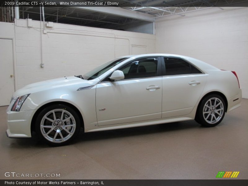 White Diamond Tri-Coat / Ebony 2009 Cadillac CTS -V Sedan