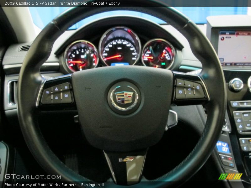 White Diamond Tri-Coat / Ebony 2009 Cadillac CTS -V Sedan