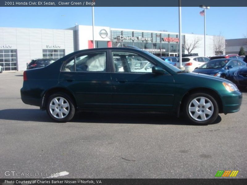 Clover Green / Beige 2001 Honda Civic EX Sedan