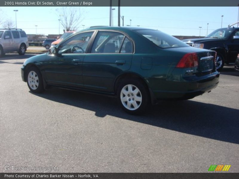 Clover Green / Beige 2001 Honda Civic EX Sedan