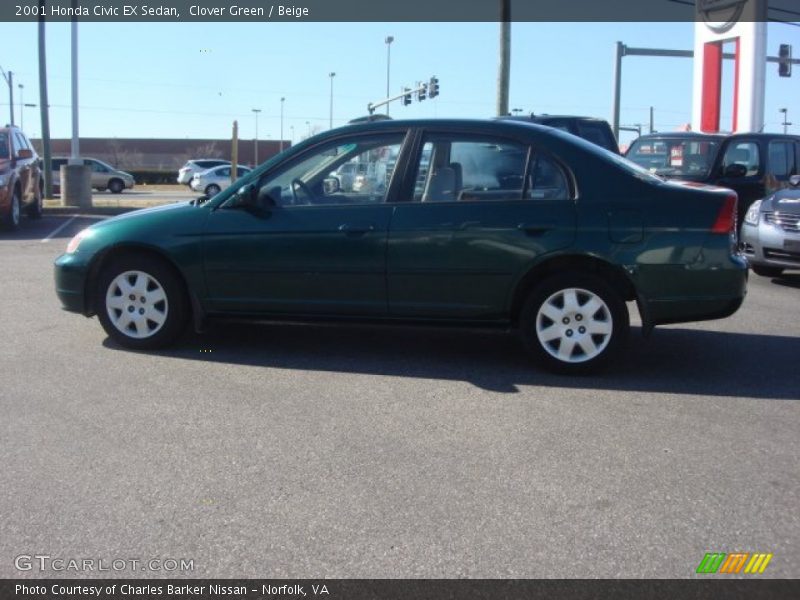 Clover Green / Beige 2001 Honda Civic EX Sedan