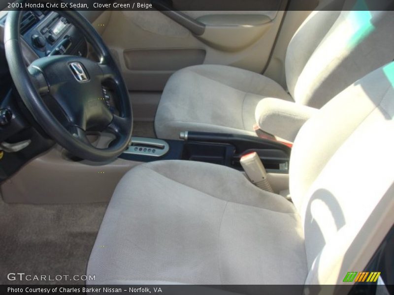 Clover Green / Beige 2001 Honda Civic EX Sedan