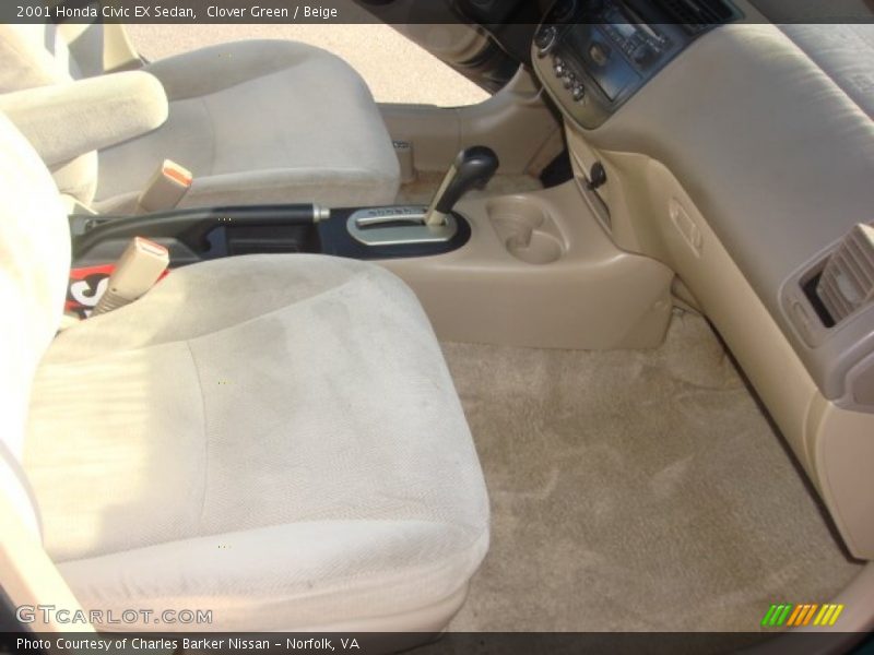 Clover Green / Beige 2001 Honda Civic EX Sedan