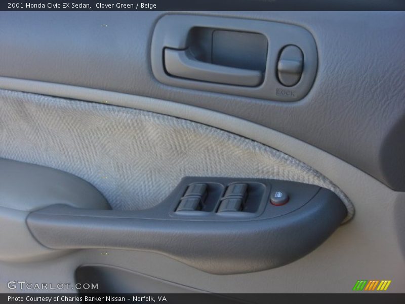 Clover Green / Beige 2001 Honda Civic EX Sedan