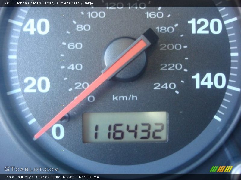Clover Green / Beige 2001 Honda Civic EX Sedan
