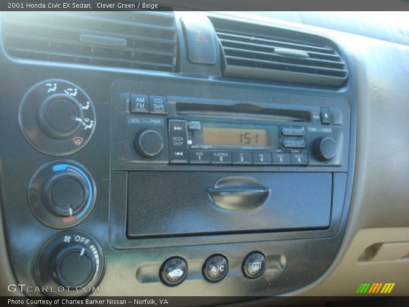 Clover Green / Beige 2001 Honda Civic EX Sedan