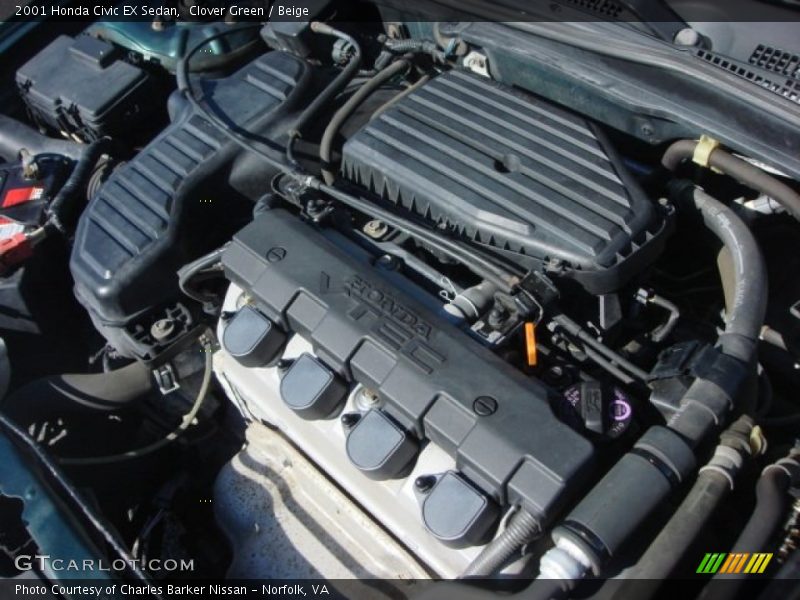 Clover Green / Beige 2001 Honda Civic EX Sedan