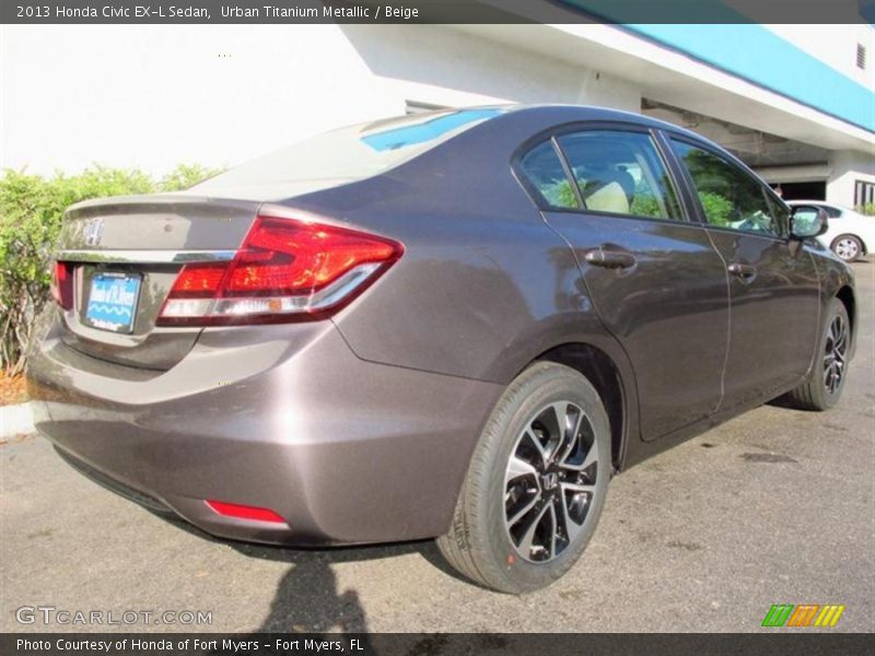 Urban Titanium Metallic / Beige 2013 Honda Civic EX-L Sedan