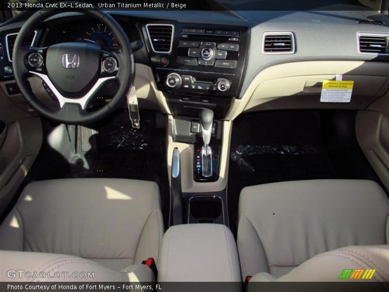 Urban Titanium Metallic / Beige 2013 Honda Civic EX-L Sedan
