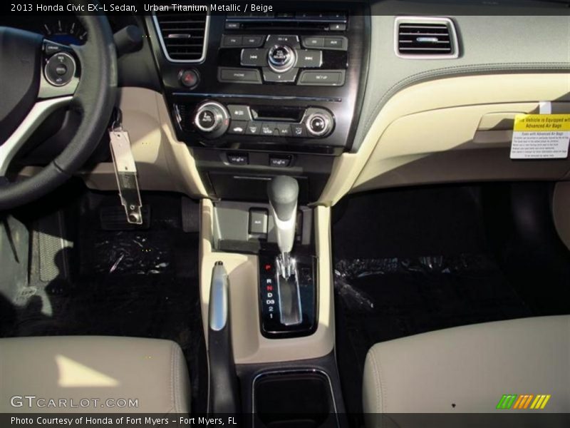 Urban Titanium Metallic / Beige 2013 Honda Civic EX-L Sedan