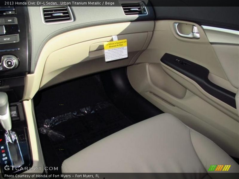 Urban Titanium Metallic / Beige 2013 Honda Civic EX-L Sedan