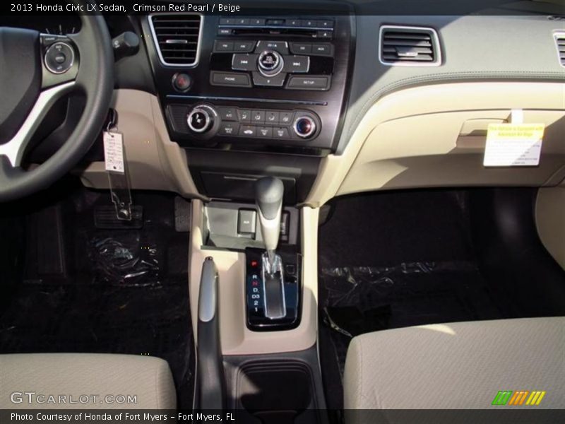 Crimson Red Pearl / Beige 2013 Honda Civic LX Sedan