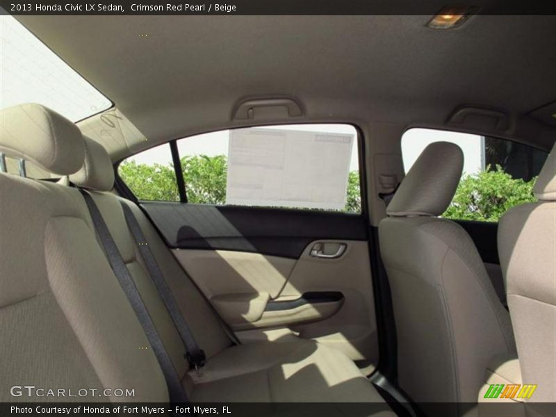 Crimson Red Pearl / Beige 2013 Honda Civic LX Sedan