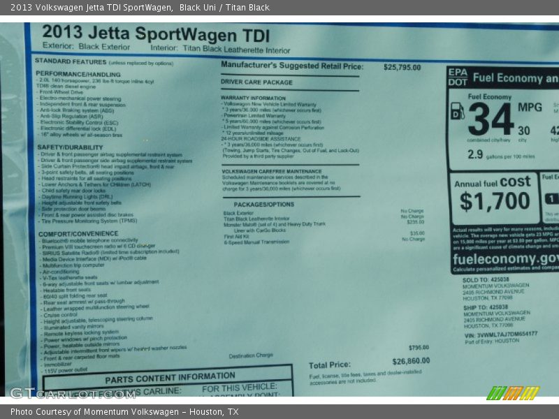 Black Uni / Titan Black 2013 Volkswagen Jetta TDI SportWagen