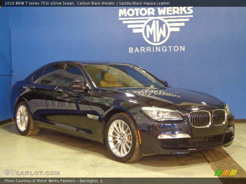 Carbon Black Metallic / Saddle/Black Nappa Leather 2010 BMW 7 Series 750i xDrive Sedan