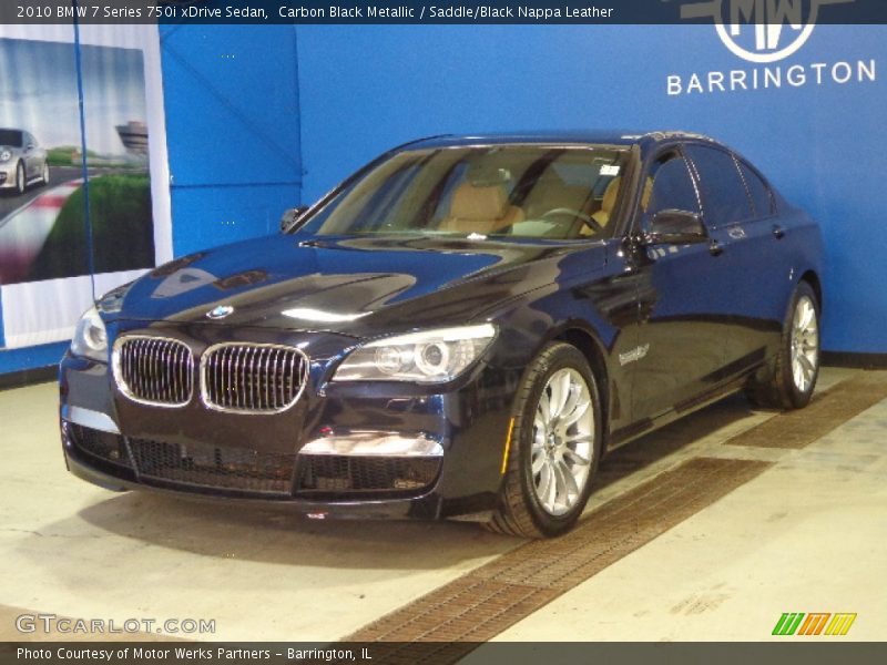 Carbon Black Metallic / Saddle/Black Nappa Leather 2010 BMW 7 Series 750i xDrive Sedan