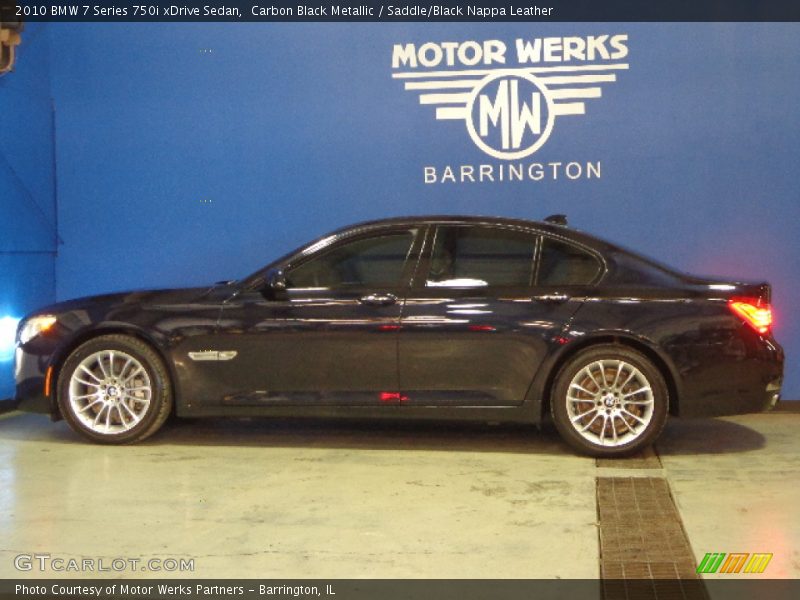 Carbon Black Metallic / Saddle/Black Nappa Leather 2010 BMW 7 Series 750i xDrive Sedan