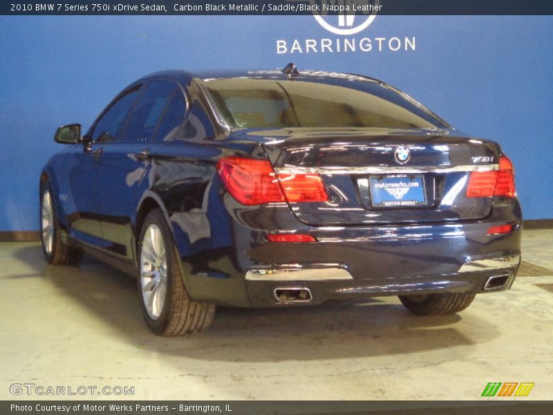 Carbon Black Metallic / Saddle/Black Nappa Leather 2010 BMW 7 Series 750i xDrive Sedan