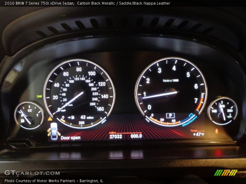 Carbon Black Metallic / Saddle/Black Nappa Leather 2010 BMW 7 Series 750i xDrive Sedan