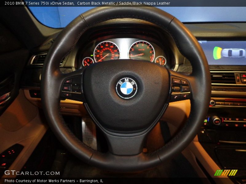 Carbon Black Metallic / Saddle/Black Nappa Leather 2010 BMW 7 Series 750i xDrive Sedan