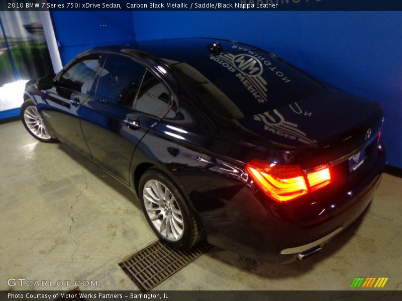 Carbon Black Metallic / Saddle/Black Nappa Leather 2010 BMW 7 Series 750i xDrive Sedan