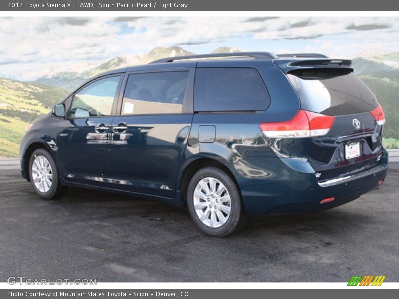 South Pacific Pearl / Light Gray 2012 Toyota Sienna XLE AWD