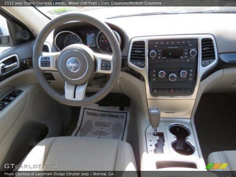 Winter Chill Pearl / Dark Graystone/Medium Graystone 2013 Jeep Grand Cherokee Laredo