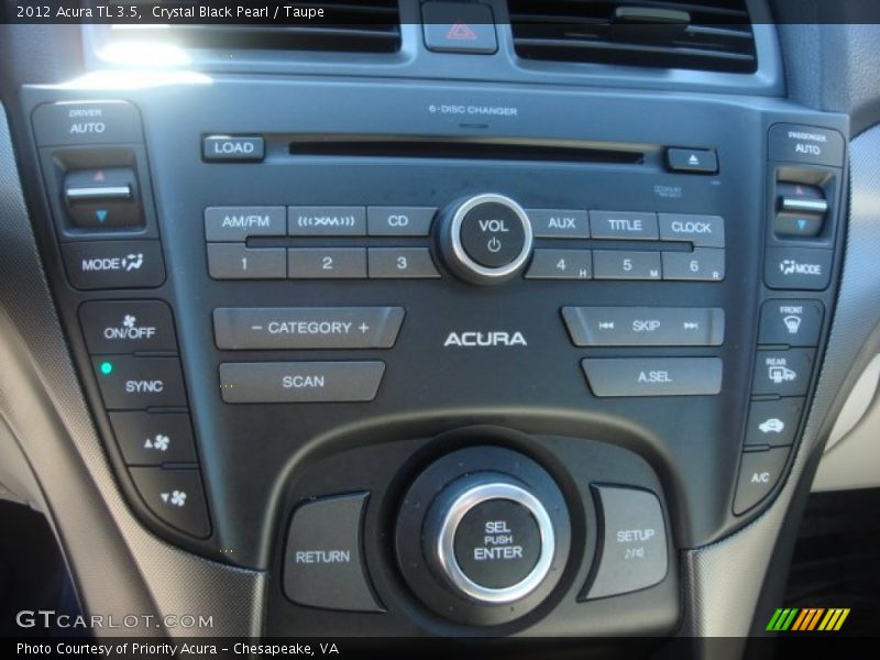 Crystal Black Pearl / Taupe 2012 Acura TL 3.5