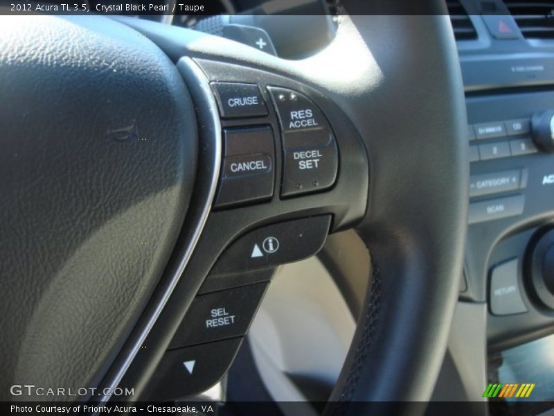 Crystal Black Pearl / Taupe 2012 Acura TL 3.5