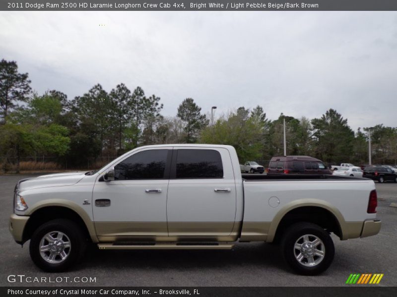 Bright White / Light Pebble Beige/Bark Brown 2011 Dodge Ram 2500 HD Laramie Longhorn Crew Cab 4x4
